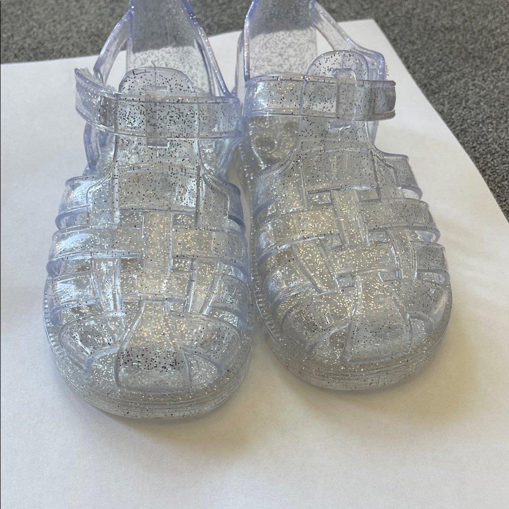 GAP Kids Silver Glitter Jelly Sandals